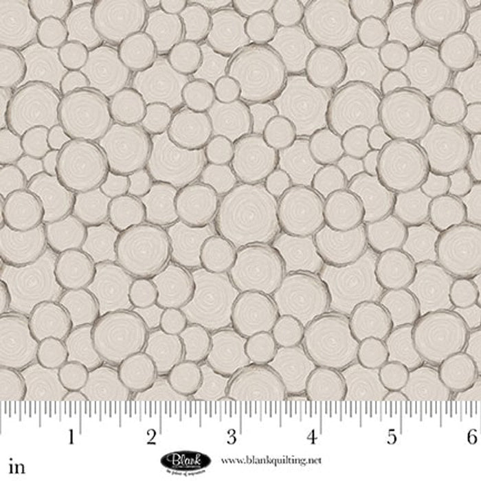 Med. Gray Tree Trunk Geo Petals & Pewter Cotton 44"/45" Fabric Per Yard