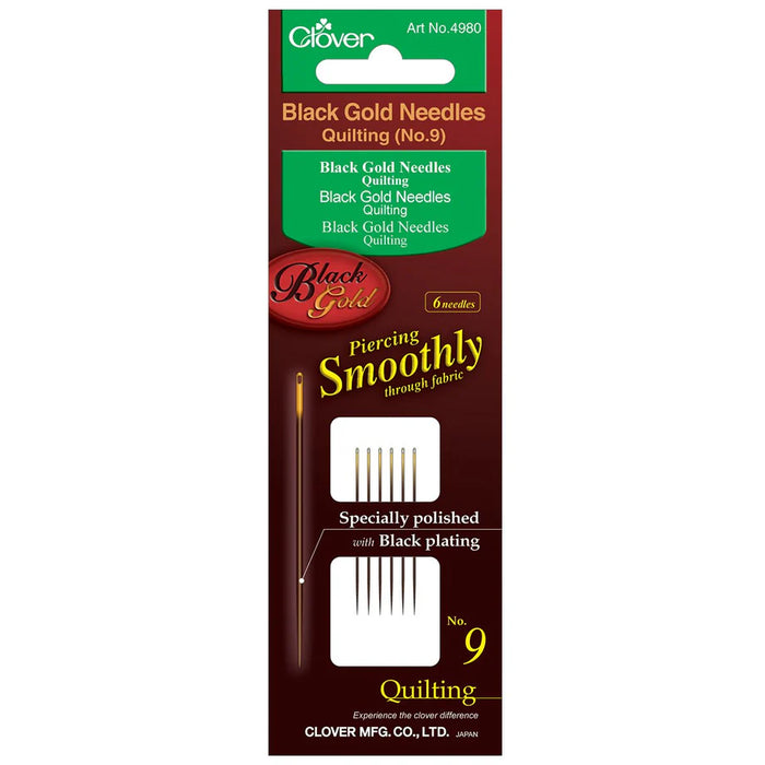 Clover Black Gold Quilting Needles No. 9