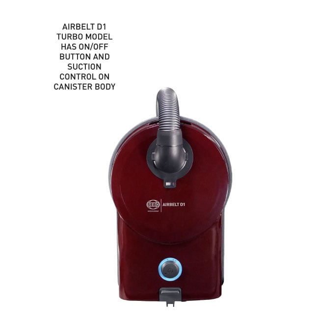SEBO AIRBELT D1 Turbo Canister Vacuum Cleaner - Black Cherry