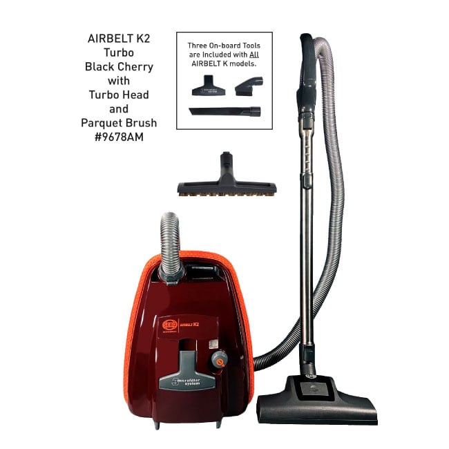 SEBO AIRBELT K2 Turbo Canister Vacuum Cleaner - Black Cherry
