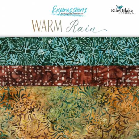 RB Batiks Warm Rain 5in Squares 42pcs