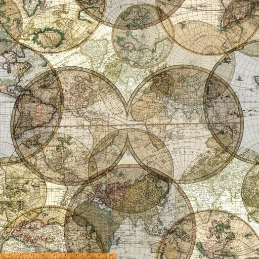 WD Quilt Back 108" 51386D-X World Globes