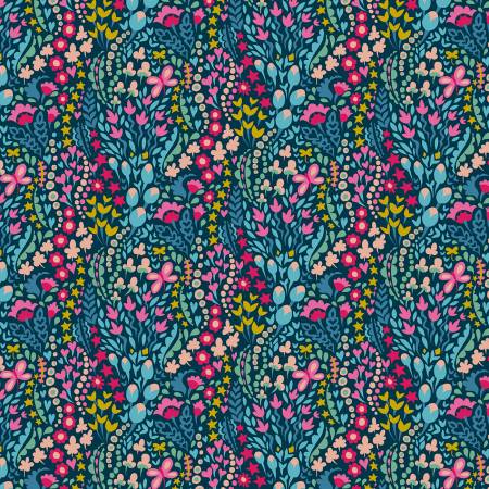 WD Eden Flower Blanket Dark Blue