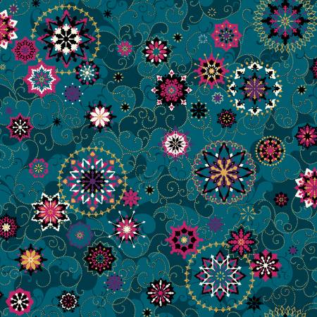 WD Winter Medallion Teal 108in 
