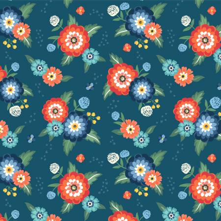  WD Clover and Dot Dahlia Bouquets Dark Blue