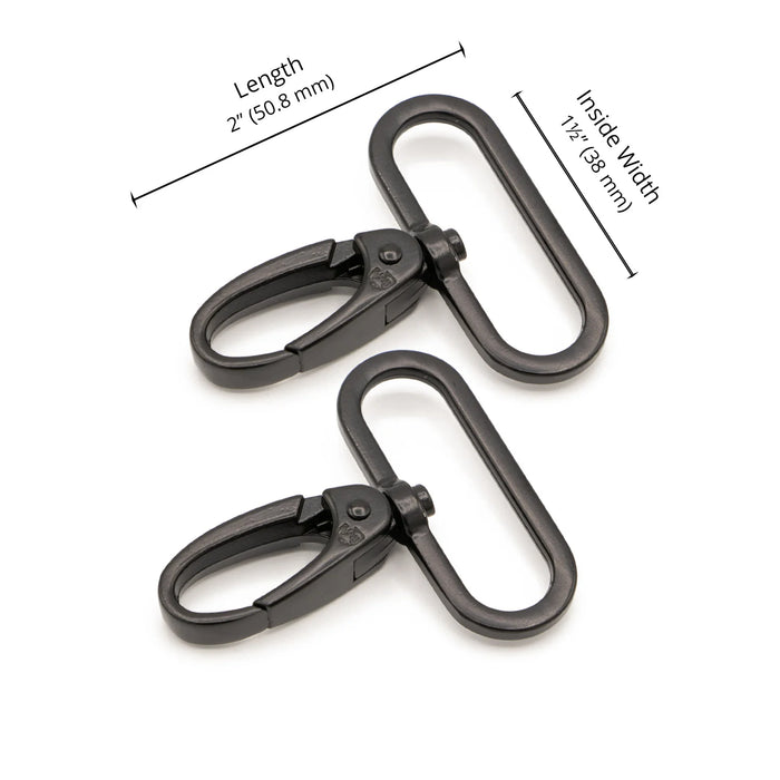byAnnie Swivel Hook 1-1/2in Black Metal Set of Two