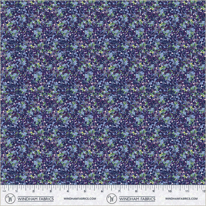 Navy Flowerbed Midnight Blooms Cotton 44"/45" Fabric Per Yard