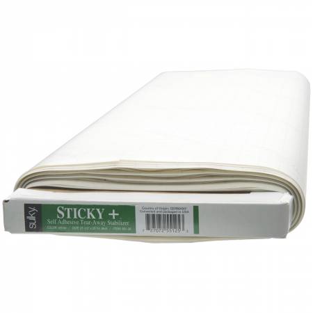 Sticky Plus Self-Adhesive Tear-Away Stabilizer White 22 1/2in x 25yds