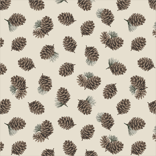 Archer Flannel Pinecones Cream