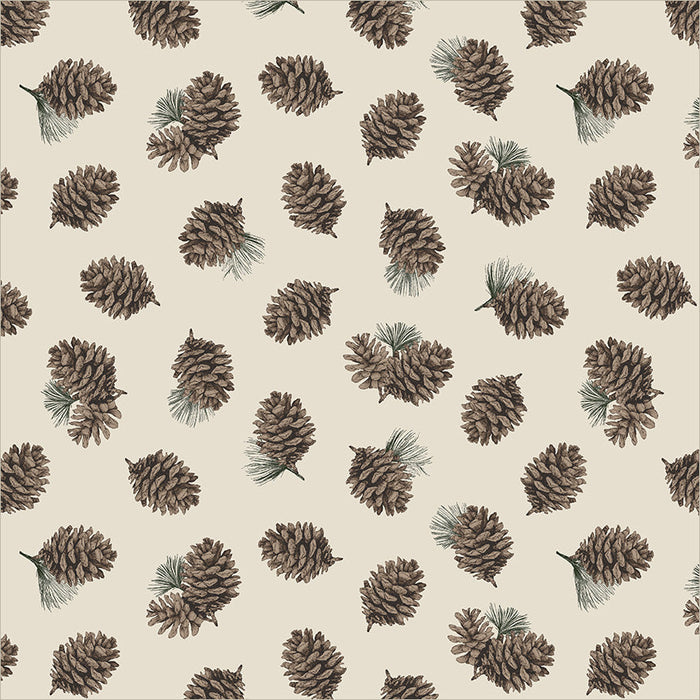 Archer Flannel Pinecones Cream