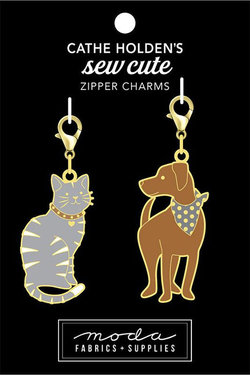 MO Dog Cat Zipper Pulls 2ct CH121 Moda #1