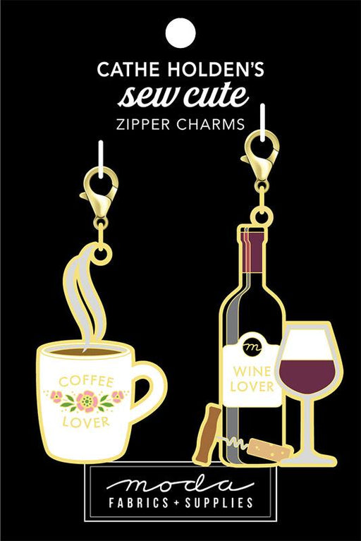Coffee Wine Zipper Pulls 2ct CH125 Moda #1