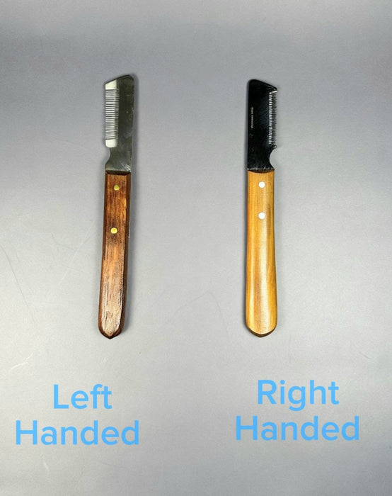 Left handed pet stripping knife (fine teeth)