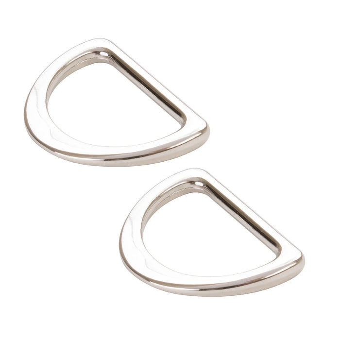ByAnnie D Ring Flat 1 inch Nickel 2 pcs