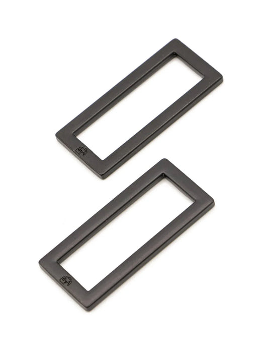 byAnnie Rectangle Ring Flat 1.5 in Black Metal 2 pc