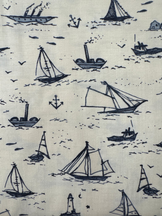 MO To the Sea Sailboats Sketch Cream