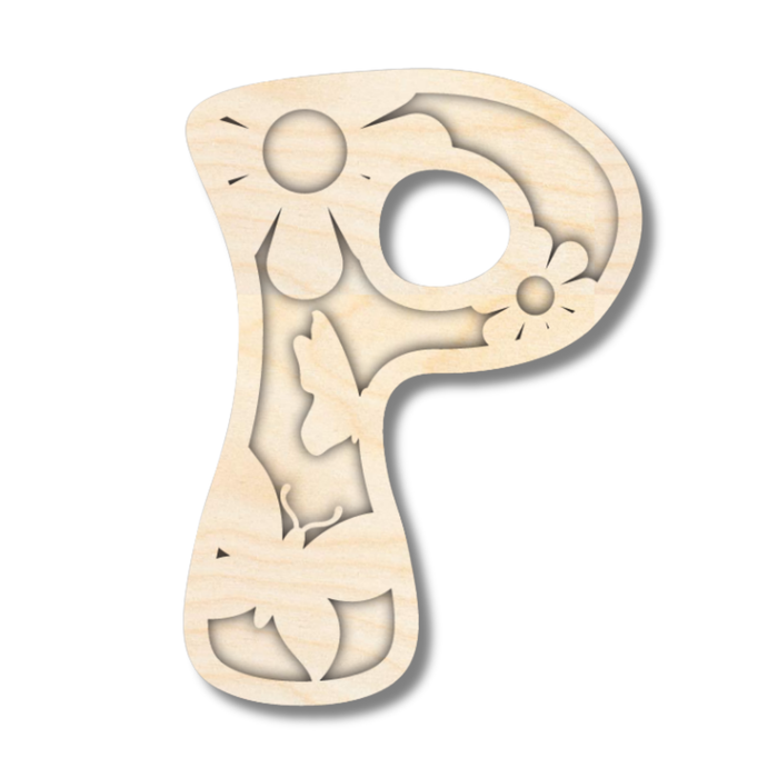 Unfinished Wood Layered Themed Letters | Groovy | A-Z | 2 Piece | up to 24"