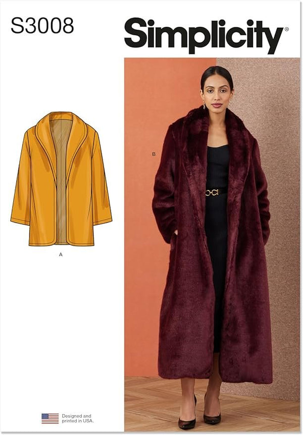 Simplicity Ladies Jacket/Coat 3008 Size 8-16