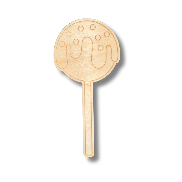 Unfinished Wood Etched Cake Pop Shape | Paint By Line Crafts | up to 30" DIY