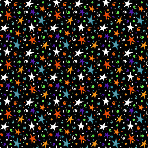 HG Witch's Night Out Black Multi Stars 751G-93 Glows in the Dark