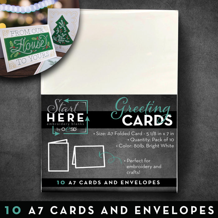 Blank Greeting Cards & Envelopes 5"X7" 10pk