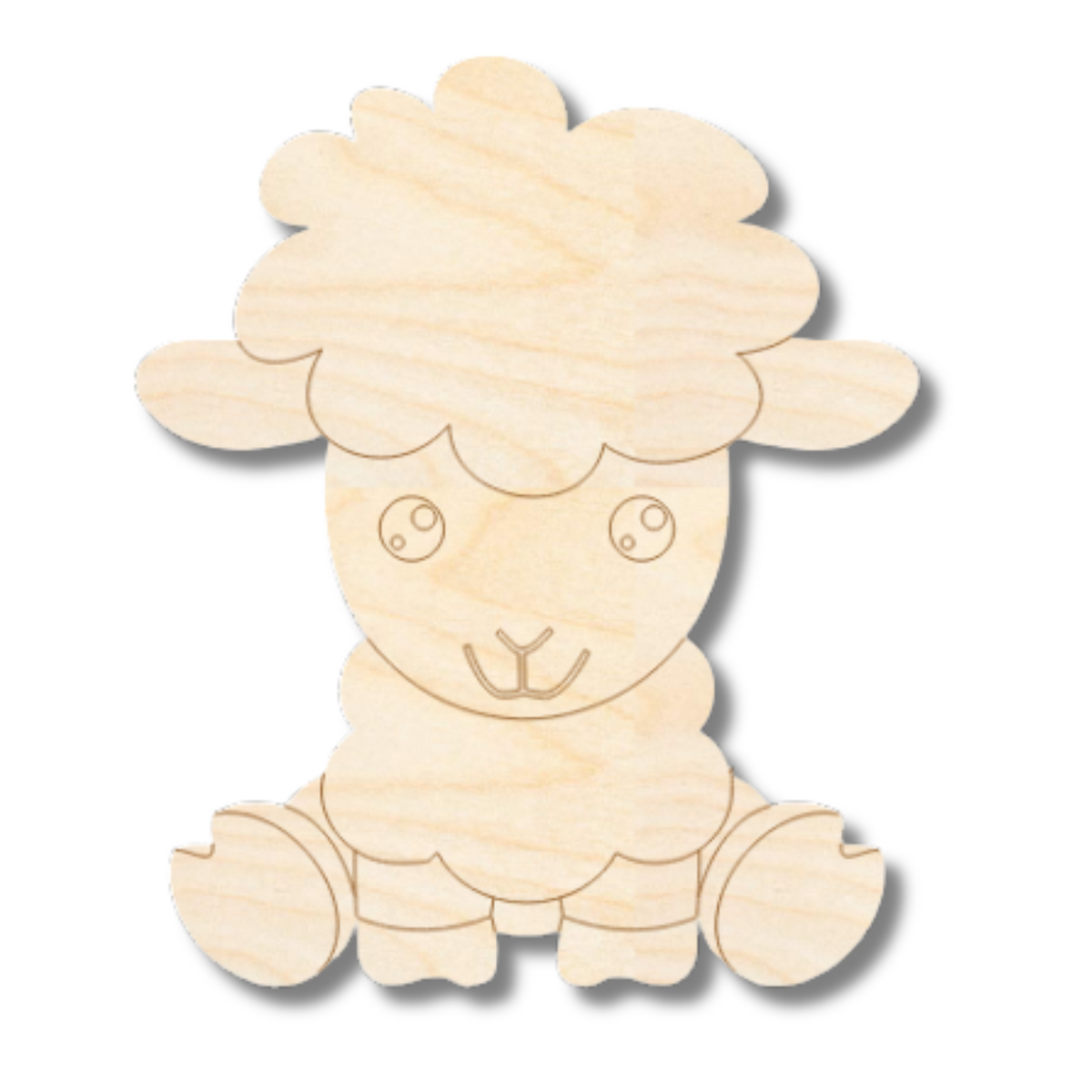 Unfinished Wood Etched Lamb Shape | Paint By Line Crafts | up to 30