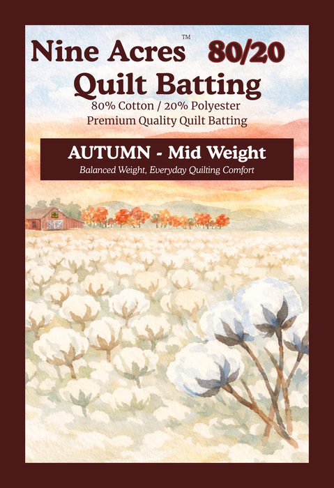 Nine Acres 80/20 Cotton/Poly Autumn quilt batting
