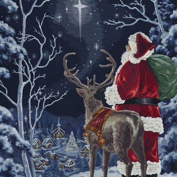 Starry Night Santa Embroidery USB