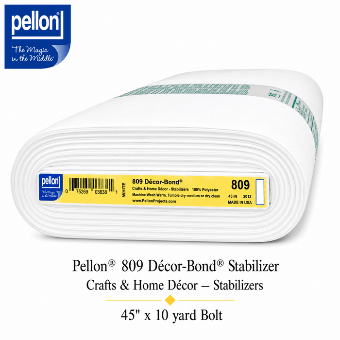 Pellon® 809 Décor-Bond® Fusible Stabilizer – 45" x 10 Yard Bolt – White