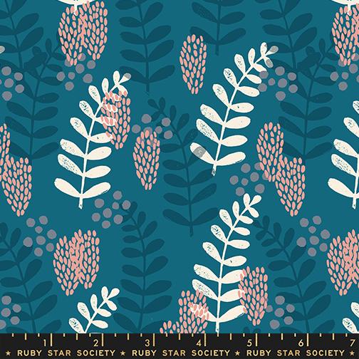 MO Reimagined Landscapes Teal Leaves RS6051 15 Ruby Star