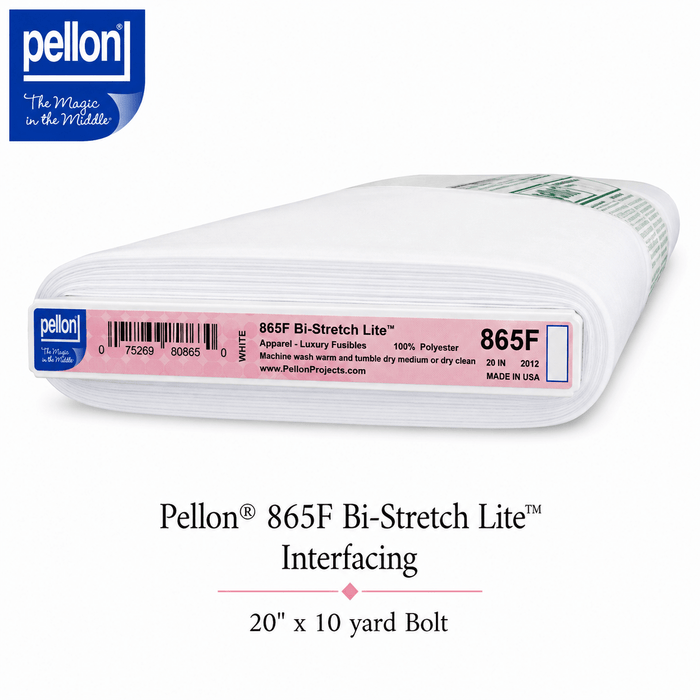 Pellon® 865F Bi-Stretch Lite™ Fusible Interfacing – 20" x 10 Yard Bolt – White