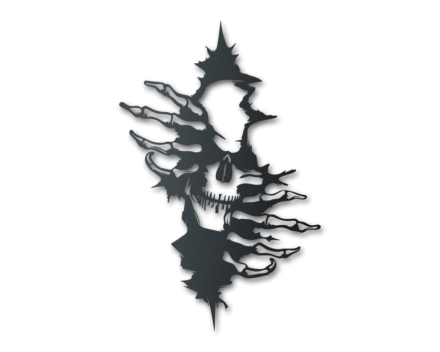 Metal Skull in the Wall Art | Halloween | Indoor Outdoor | Up to 36" | Over 20 Color Options
