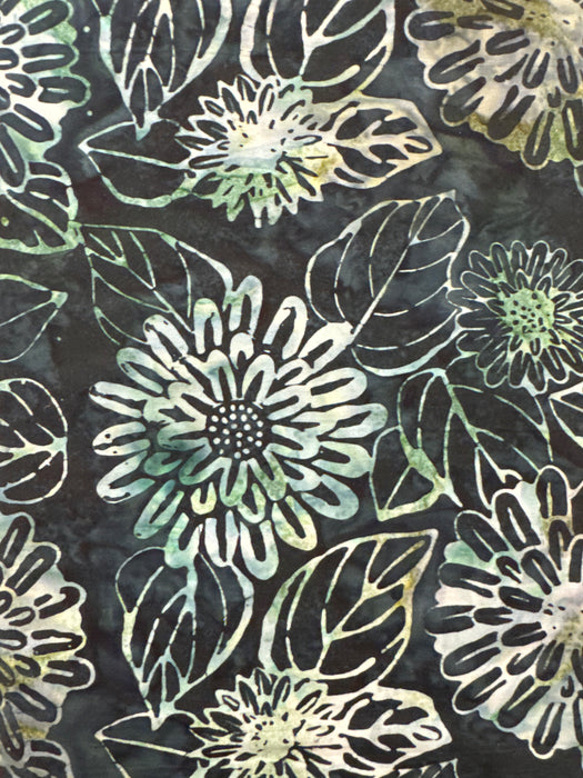 TT Full Flowers Dusty Blue on Dark Green