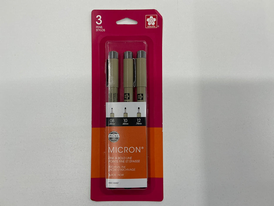 Pigma Micron Pen 3 Piece Set Cool Gray .25mm