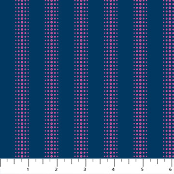 FI Dot Stripe Navy 44in Wide - Pop Sugar - 92056-49