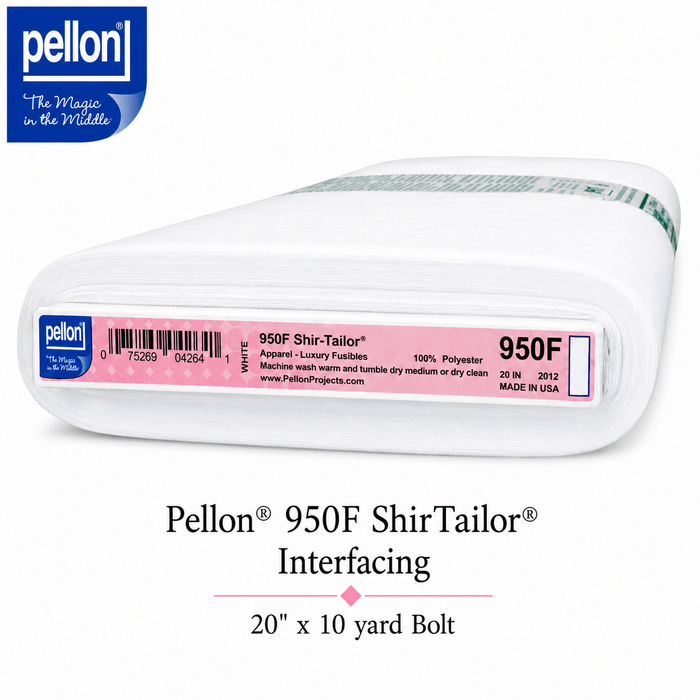 Pellon® 950F ShirTailor® Fusible Interfacing – 20" x 10 Yard Bolt – White