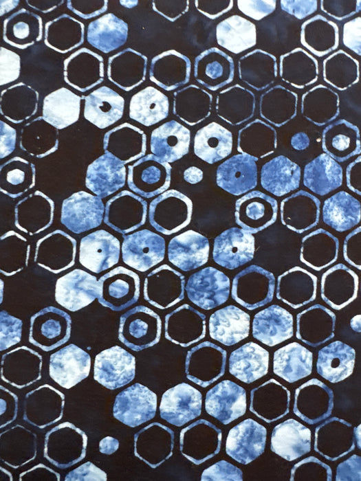 BB Faux Finish Hexie Grid Indigo