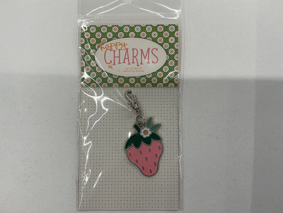 RB Lori Holt Strawberry Enamel Happy Charm