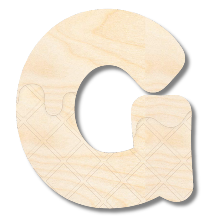 Unfinished Wood Layered Etched Themed Letters | Ice Cream | A-Z | 2 Piece | up to 24"