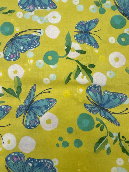 MO Cottage Bleu Chartreuse Butterflies