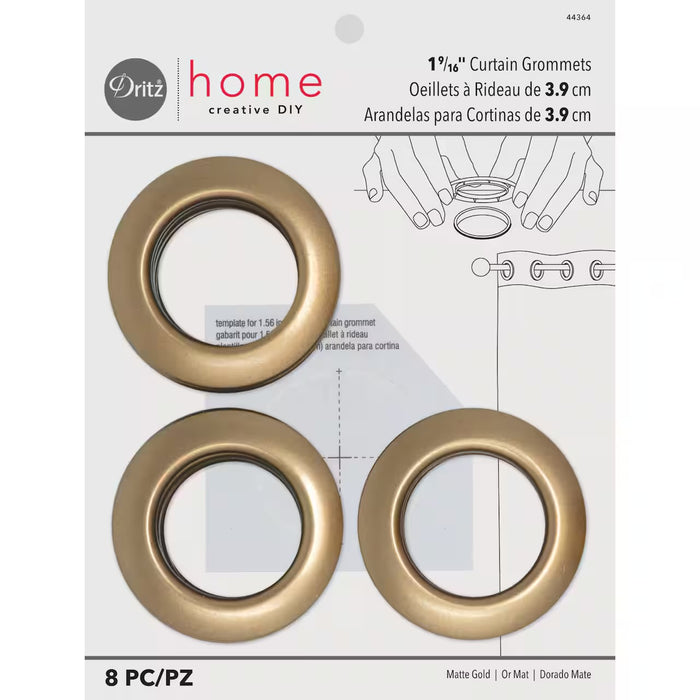 Curtain Grommet Medium Satin Nickel 1in 8ct