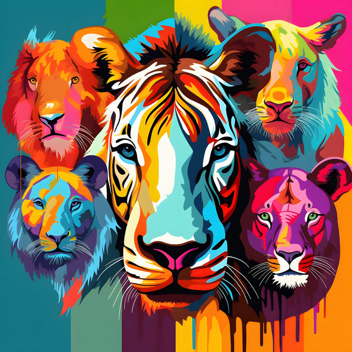 Abstract Animals Pop Art Safari Fabric Panel