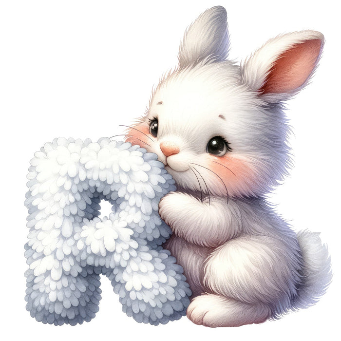 Letter R Animal Rabbie Animal Rabbit Letter R Fabric Panel — High Country Quilts