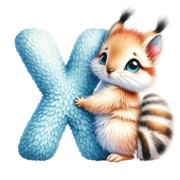 Animal Xerus Letter X Fabric Panel