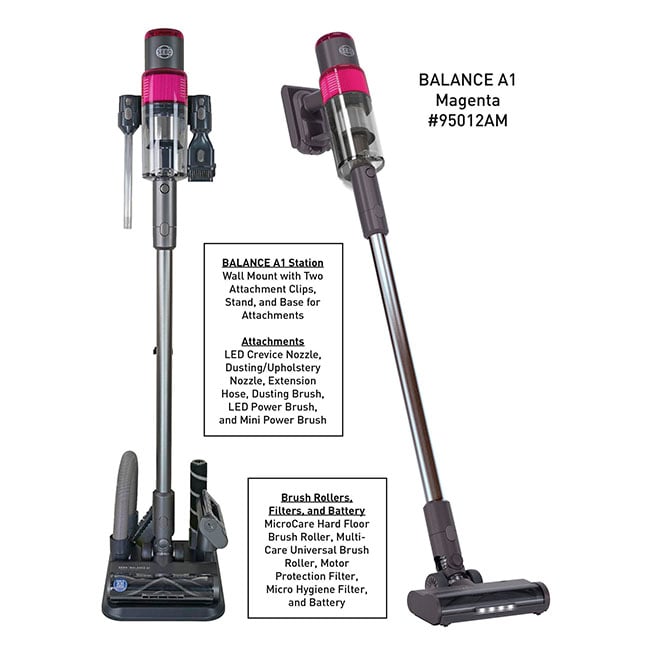 SEBO Balance A1 Cordless Stick Vacuum - Magenta