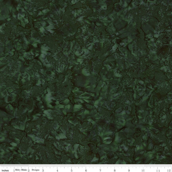 Batiks Hand-Dyes Dark Vintage Green