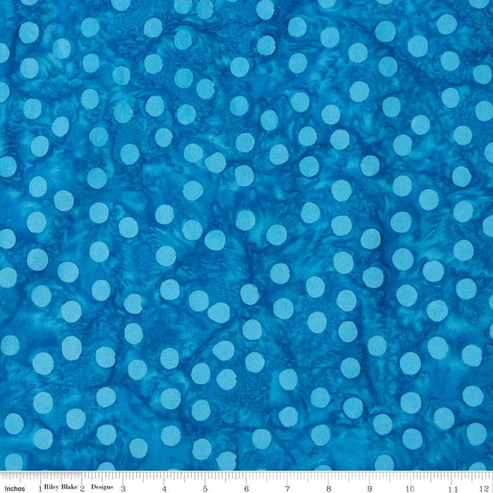 Batiks Basics Polka Pop Ocean Blue
