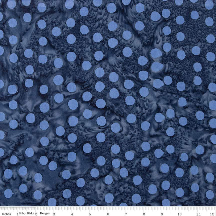 Batiks Basics Polka Pop Stone Blue
