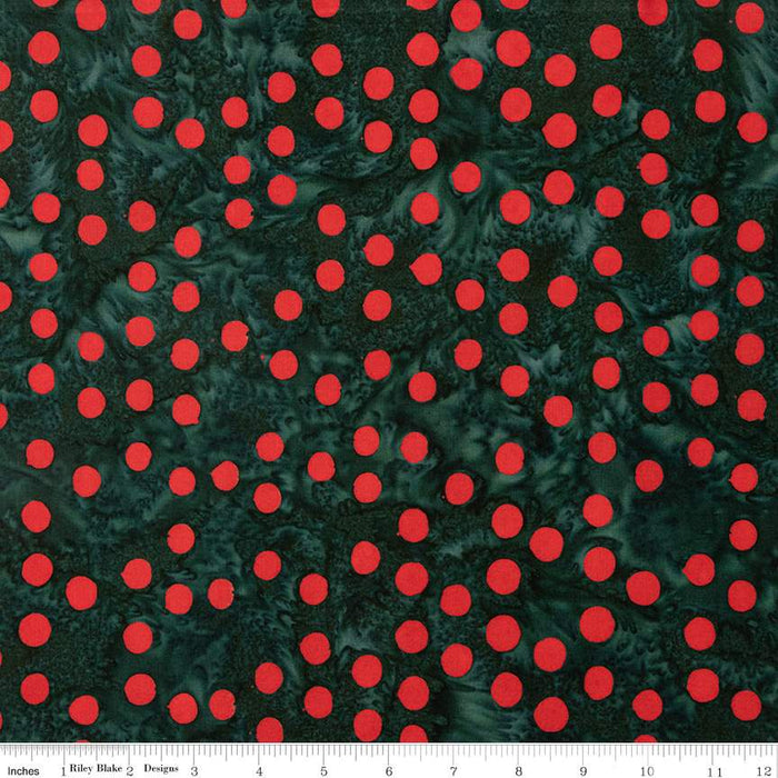 Batiks Basics Polka Pop Forest Green