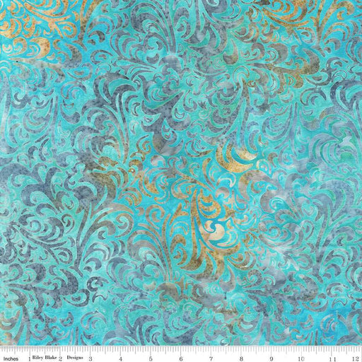 Batiks Basics Twirl & Swirl Caribbean Shale